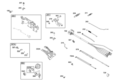 Controls Group Diagram and Parts List for 386447-0240-B5 200000 - 399999 Briggs and Stratton Engine